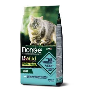 Monge Cat BWild GRAIN FREE беззерновой корм из трески, картофеля и чечевицы д/к 1,5 кг