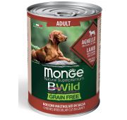 Monge Dog BWild GRAIN FREE беззерновые консервы из ягненка с тыквой и кабачками для собак 400г