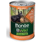 Monge Dog BWild GRAIN FREE Mini беззерновые консервы из утки с тыквой и кабачками 400г