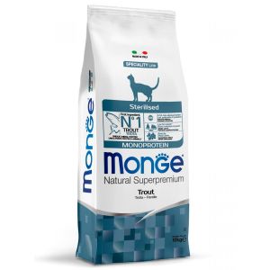 Monge Cat Monoprotein корм для стерил.кошек с форелью 10 кг