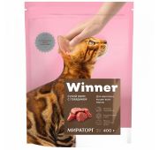 Winner Полнорационный сухой корм для стерилизованных кошек с говядиной 0,4кг