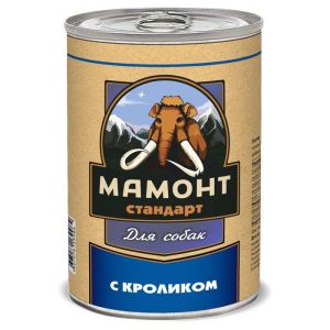 Мамонт Стандарт Кролик влажный корм для собак жестяная банка 0,97 кг