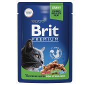 Brit Premium пауч 85гр д/кастр/стерил.кош Цыпленок/Соус (1/14)