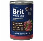 Brit Premium by Nature конс 410г д/с Мясное ассорти с потрошками(1/9)