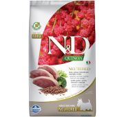 Farmina N&D Quinoa корм для собак стерил. мелких пород Утка, брокколи и спаржа 800гр