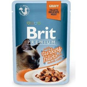Brit Premium пауч 85гр д/кош Индейка/Соус (1/24)