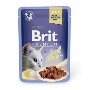 Brit Premium пауч 85гр д/кош Говядина/Желе (1/24)