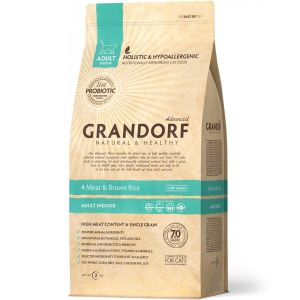 Grandorf Probiotic Indooor 4Meat&BrownRice д/кош домашних 2кг
