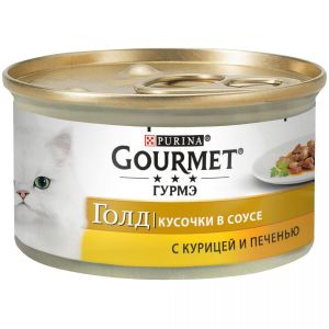 GOURMET GOLD кусочки в соусе Курица/Печень 24x85г