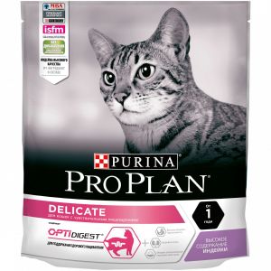 PRO PLAN корм для кошек DELICATE чувствительное пищеварение Индейка 8x400г