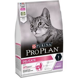 PRO PLAN корм для кошек DELICATE чувствительное пищеварение Индейка 4х3кг