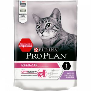 PRO PLAN корм для кошек DELICATE чувствительное пищеварение Индейка 200г