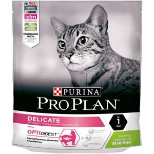 PRO PLAN корм для кошек DELICATE чувствительное пищеварение Ягненок 8x400г