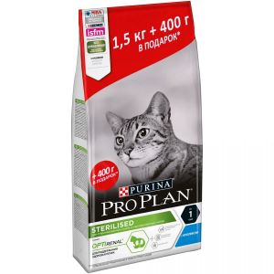 PRO PLAN корм для кошек STERILISED Кролик 6*1.9кг(1,5+400г) акция
