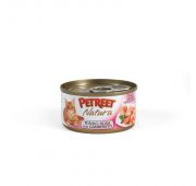 Petreet консервы для кошек кусочки розового тунца с креветками 70 г