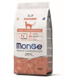 Monge Cat корм для взрослых кошек с лососем 1,5 кг