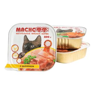 Мясной корм с цыпленком для кошек «Мяснофф» 100г