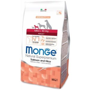 Monge Dog Speciality Mini корм для взрослых собак мелких  пород лосось с рисом 800г