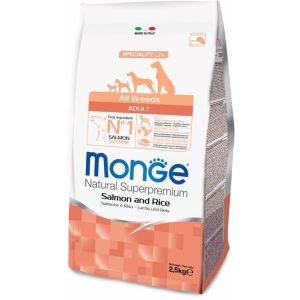 Monge Dog Speciality корм для собак всех пород лосось с рисом 2,5 кг