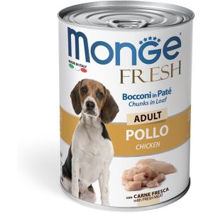 Monge Dog Fresh Chunks in Loaf консервы для собак мясной рулет курица 400г