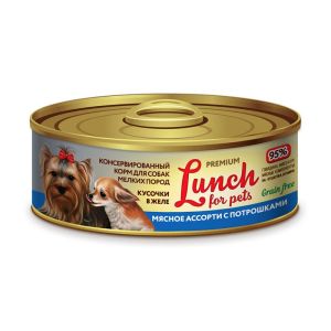 Lucky pets lunch for pet конс 100г д/с Мясное ассорти с потрошками(1/12)