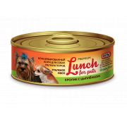 Lucky pets lunch for pet конс 100г д/с Кролик с цыпленком, рубленое мясо(1/12)