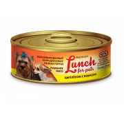 Lucky pets lunch for pet конс 100г д/с Цыпленок с языком, рубленое мясо(1/12)