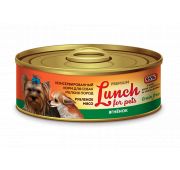 Lucky pets lunch for pet конс 100г д/с Ягненок, рубленое мясо(1/12)