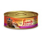 Lucky pets lunch for pet конс 100г д/с Мясное ассорти с олениной(1/12)